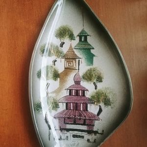 MCM Sasha Brastoff Art Pottery Pagoda Hut Village Dish Model F3